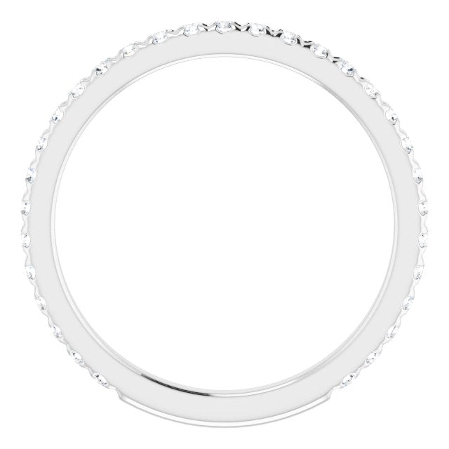 0.37 ct. Round Cut Diamond Wedding Band Delicate Anniversary Ring-VIRABYANI